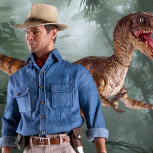 Chronicle Collectibles Dr. Alan Grant and Velociraptor Sixth Scale Figure Set